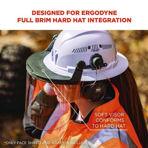 Picture of Skullerz 8995 Anti-Scratch and Anti-Fog Hard Hat Face Shield with Adapter for Full Brim, Clear Lens