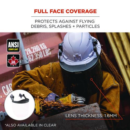 Picture of Skullerz 8995 Anti-Scratch and Anti-Fog Hard Hat Face Shield with Adapter for Full Brim, Clear Lens