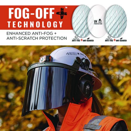Picture of Skullerz 8995 Anti-Scratch and Anti-Fog Hard Hat Face Shield with Adapter for Full Brim, Smoke Lens