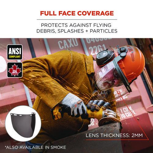 Picture of Skullerz 8997 Anti-Scratch/Anti-Fog Face Shield Replacement, Cap-Style/Safety Helmet, Clear Lens