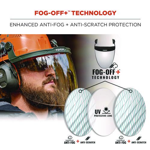 Picture of Skullerz 8997 Anti-Scratch/Anti-Fog Face Shield Replacement, Cap-Style/Safety Helmet, Clear Lens