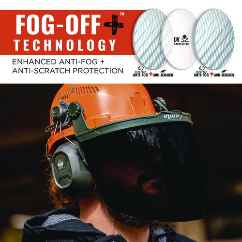 Picture of Skullerz 8997 Anti-Scratch/Anti-Fog Face Shield Replacement, Cap-Style/Safety Helmet, Smoke Lens