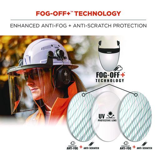 Picture of Skullerz 8998 Anti-Scratch/Anti-Fog Face Shield Replacement for Full Brim Hard Hat, Clear Lens