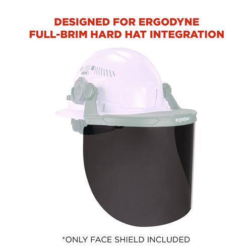 Picture of Skullerz 8998 Anti-Scratch/Anti-Fog Face Shield Replacement for Full Brim Hard Hat, Smoke Lens