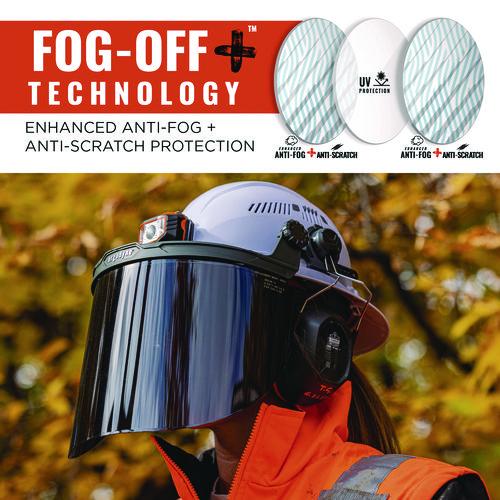 Picture of Skullerz 8998 Anti-Scratch/Anti-Fog Face Shield Replacement for Full Brim Hard Hat, Smoke Lens