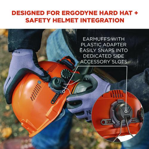 Picture of Skullerz 8880 NRR 26dB Hard Hat Mounted Earmuffs, Cap-Style, Gray