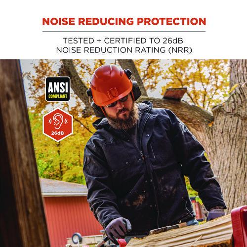 Picture of Skullerz 8880 NRR 26dB Hard Hat Mounted Earmuffs, Cap-Style, Gray