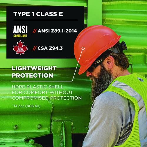 Picture of Skullerz 8967 Class E Lightweight Cap-Style Hard Hat, 6-Point Suspension, Orange