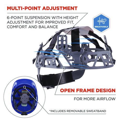 Picture of Skullerz 8967 Class E Lightweight Cap-Style Hard Hat, 6-Point Rachet Suspension, Blue