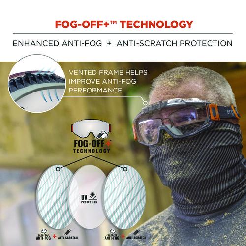 Picture of Skullerz MODI OTG Anti-Scratch and Enhanced Anti-Fog Safety Goggles with Elastic Strap, Clear Lens
