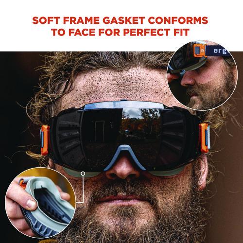 Picture of Skullerz MODI OTG Anti-Scratch and Enhanced Anti-Fog Safety Goggles with Elastic Strap, Smoke Lens