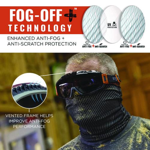 Picture of Skullerz MODI OTG Anti-Scratch and Enhanced Anti-Fog Safety Goggles with Elastic Strap, Smoke Lens