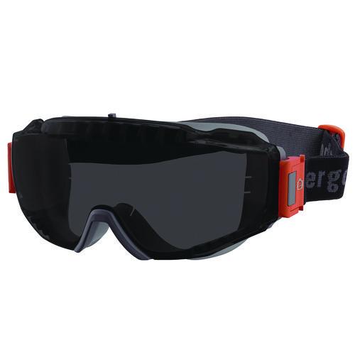 Picture of Skullerz MODI OTG Anti-Scratch and Enhanced Anti-Fog Safety Goggles with Elastic Strap, Smoke Lens