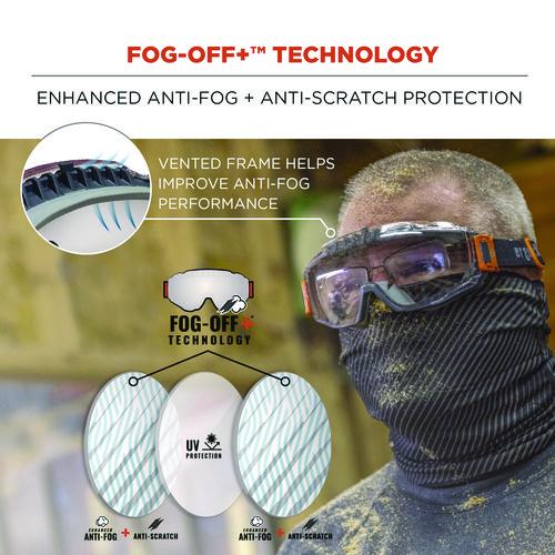 Picture of Skullerz MODI OTG Anti-Scratch and Enhanced Anti-Fog Safety Goggles with Neoprene Strap, Clear Lens