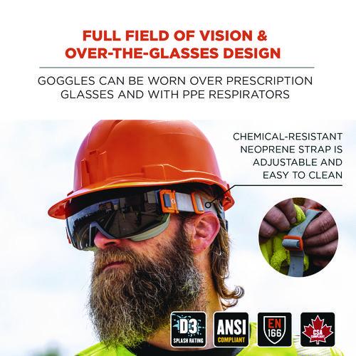 Picture of Skullerz MODI OTG Anti-Scratch and Enhanced Anti-Fog Safety Goggles with Neoprene Strap, Smoke Lens
