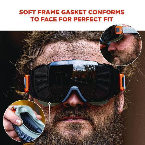 Picture of Skullerz MODI OTG Anti-Scratch and Enhanced Anti-Fog Safety Goggles with Neoprene Strap, Smoke Lens