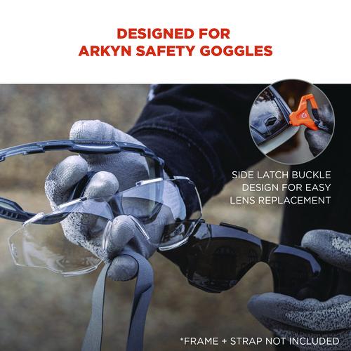 Picture of Skullerz ARKYN Anti-Scratch and Enhanced Anti-Fog Safety Goggles Replacement Lens, Smoke
