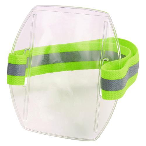 Picture of Squids 3388 Wrist ID/Badge Holder, Vertical, Hi-Vis Lime, 3.5 x 5.5 Holder, 2.75 x 3.75 Insert