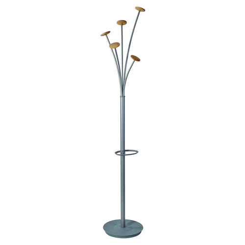 Picture of Festival Coat Stand with Umbrella Holder, Five Knobs, 13.97 x 14 x 73.62, Gray