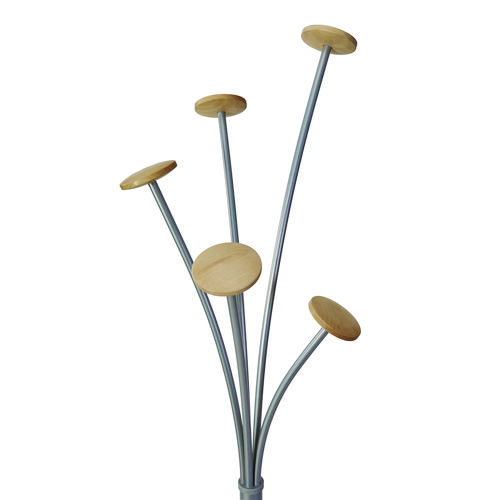 Picture of Festival Coat Stand with Umbrella Holder, Five Knobs, 13.97 x 14 x 73.62, Gray