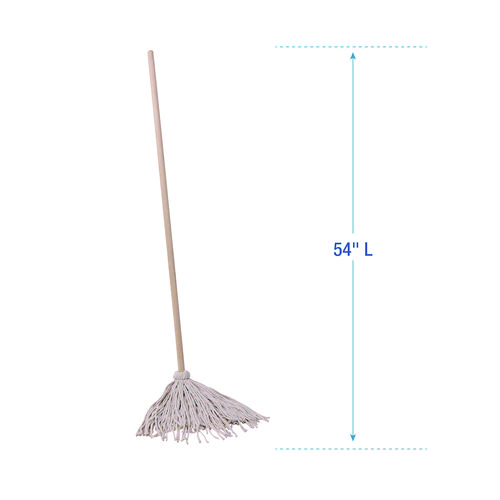 Picture of Handle/Deck Mops, #20 White Cotton Head, 54" Natural Wood Handle