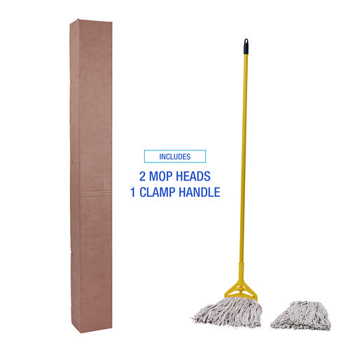 Picture of Cotton Cut End Mop Kit, #24 Natural Cotton Head, 60" Yellow Metal/Plastic Handle