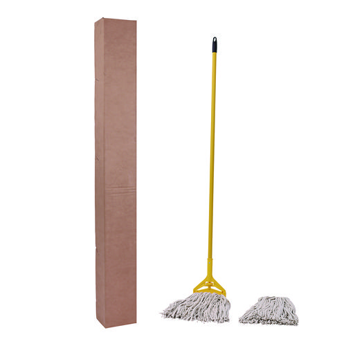 Picture of Cotton Cut End Mop Kit, #24 Natural Cotton Head, 60" Yellow Metal/Plastic Handle