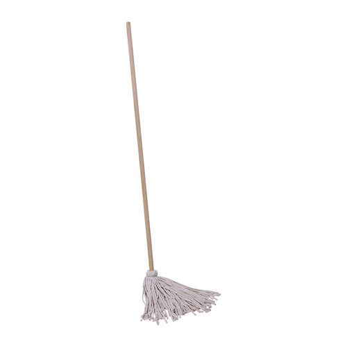 Picture of Cotton Deck Mop, #16 White Cotton Head, 50" Wood Handle, 12/Carton