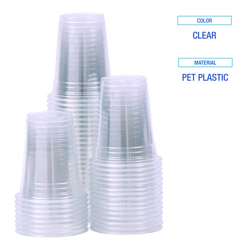 Picture of Clear Plastic Cold Cups, 12 oz, 50/Sleeve, 20 Sleeves/Carton