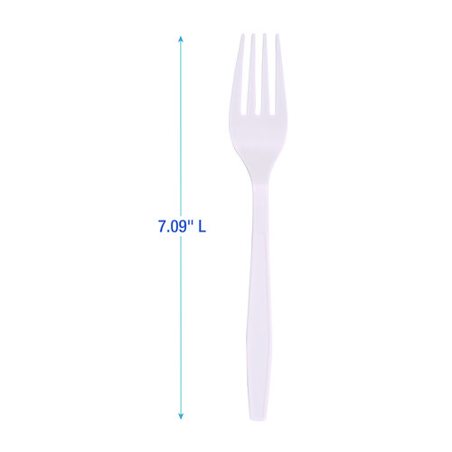 Picture of Heavyweight Polypropylene Cutlery, Fork, White, 1000/Carton