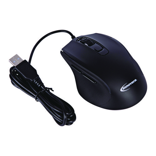 Picture of Full-Size Wired Optical Mouse, USB 2.0, Right Hand Use, Black