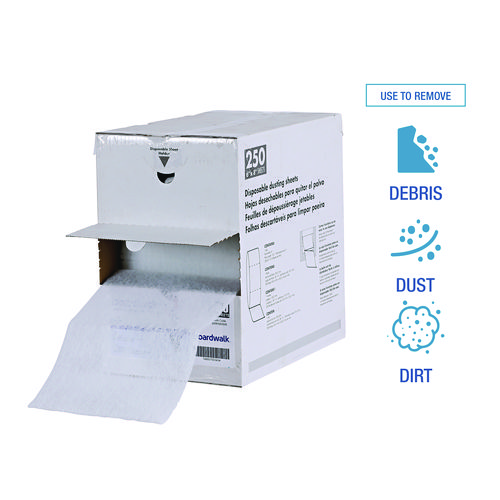 Picture of TrapEze Disposable Dusting Sheets, 8" x 125 ft, White, 250 Sheets/Roll,