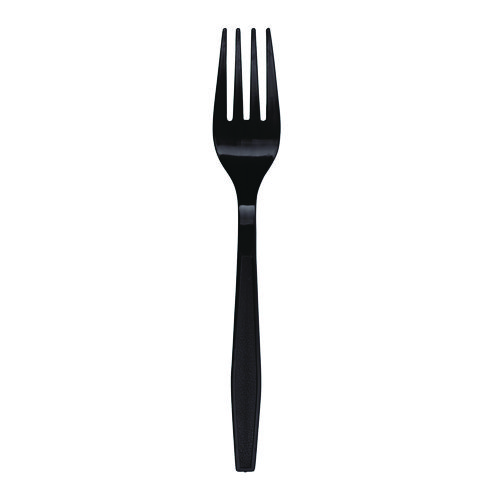 Picture of Heavyweight Polypropylene Cutlery, Fork, Black, 1000/Carton
