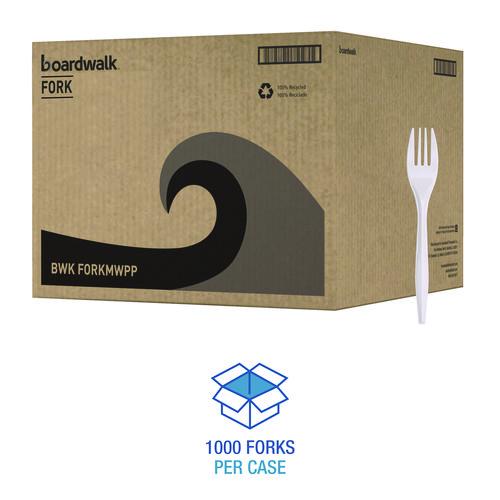 Picture of Mediumweight Polypropylene Cutlery, Fork, White, 1000/Carton
