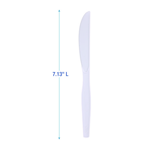 Picture of Mediumweight Polystyrene Cutlery, Knife, White, 10 Boxes of 100/Carton