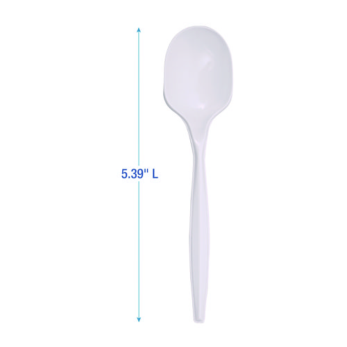 Picture of Mediumweight Polypropylene Cutlery, Soup Spoon, White, 1000/Carton