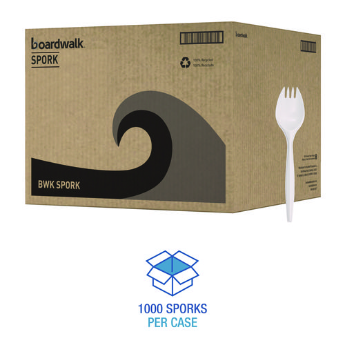 Picture of Mediumweight Polypropylene Cutlery, Spork, White, 1000/Carton