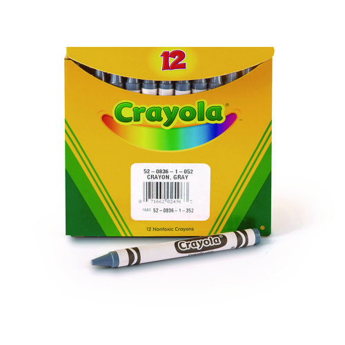 Picture of Bulkl Crayons, Gray, 12/Box