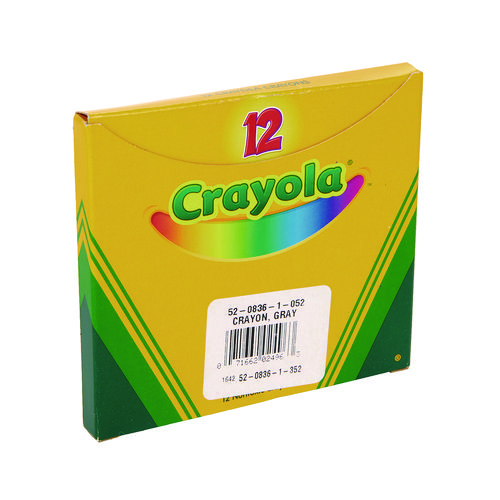 Picture of Bulkl Crayons, Gray, 12/Box