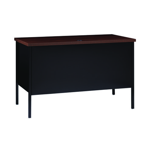 Picture of Single Pedestal Steel Desk, 45" x 24" x 29.5", Mocha/Black, Black Legs