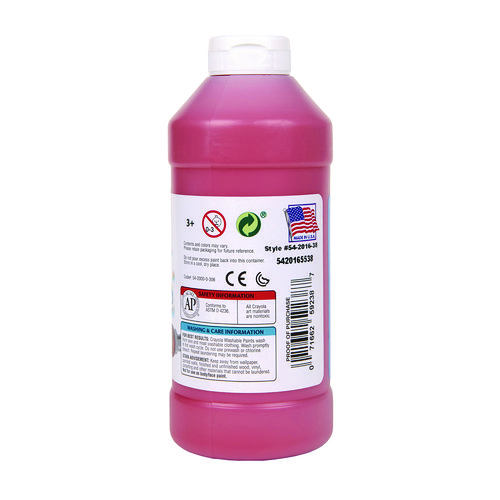 Picture of Washable Paint, Red, 16 oz Bottle