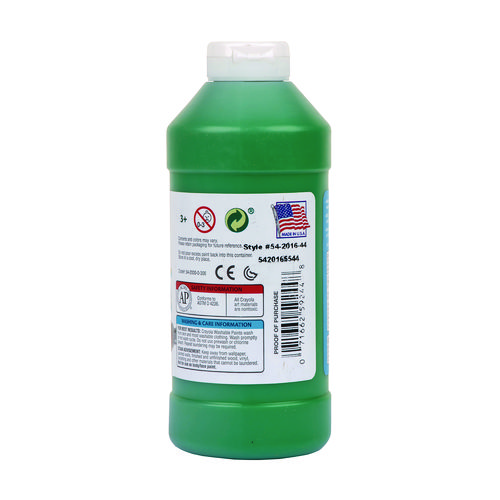 Picture of Washable Paint, Green, 16 oz Bottle