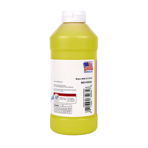 Picture of Artista II Washable Tempera Paint, Yellow, 16 oz Bottle