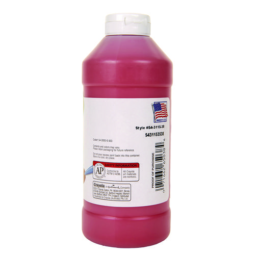 Picture of Artista II Washable Tempera Paint, Red, 16 oz Bottle