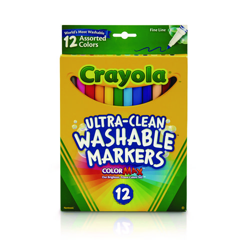 Picture of Ultra-Clean Washable Markers, Fine Bullet Tip, Assorted Colors, Dozen