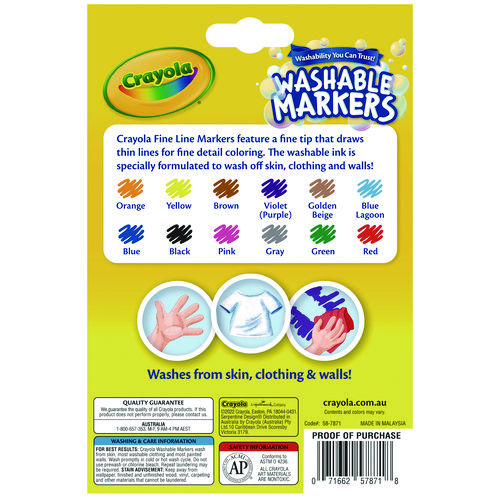 Picture of Ultra-Clean Washable Markers, Fine Bullet Tip, Assorted Colors, Dozen