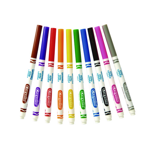 Picture of Ultra-Clean Washable Markers, Fine Bullet Tip, Assorted Colors, Dozen