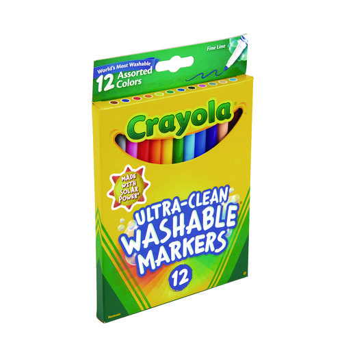 Picture of Ultra-Clean Washable Markers, Fine Bullet Tip, Assorted Colors, Dozen