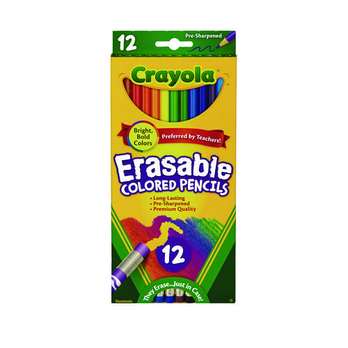 Picture of Erasable Color Pencil Set, 3.3 mm, 2B, Assorted Lead and Barrel Colors, Dozen