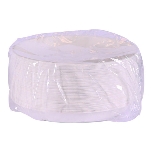 Picture of WorldView Renewable Molded Fiber Containers, 9" Diameter x 1.4"h, White, 400/Carton